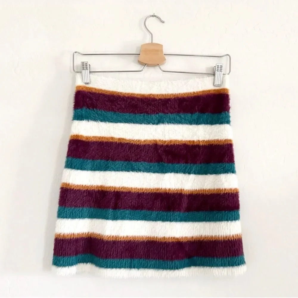 NWT Free People Ciara Sweater Mini Skirt / Fig Jam Combo Size M